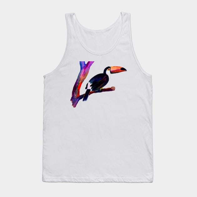 Colorful Parrot Watercolor Painting Tank Top by julyperson
